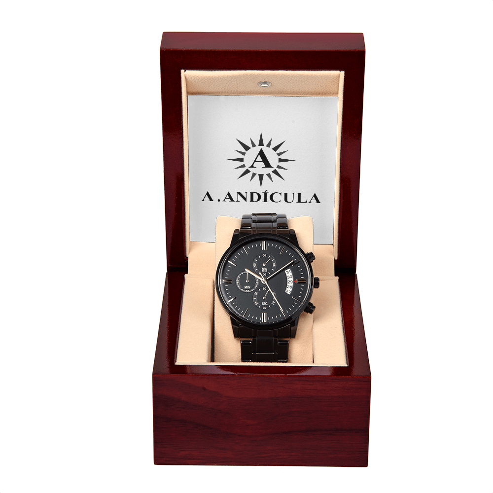 RELOJ CRONÓGRAFO NEGRO | A.ANDICULA