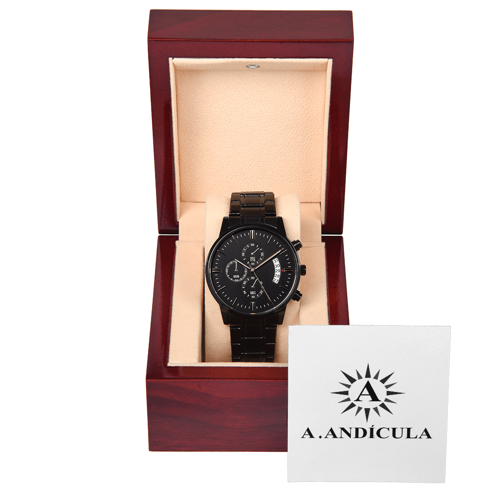 RELOJ CRONÓGRAFO NEGRO | A.ANDICULA