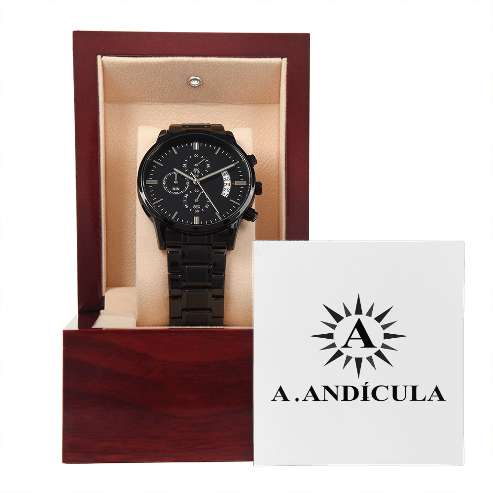 RELOJ CRONÓGRAFO NEGRO | A.ANDICULA